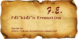 Fábián Ernesztina névjegykártya
