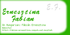 ernesztina fabian business card