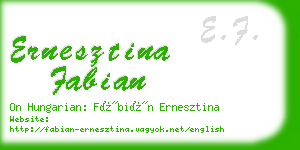 ernesztina fabian business card